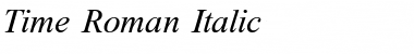 Download Time Roman Italic Font